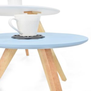 Mesas auxiliares Denver blanco/aqua 2 Mesas auxiliares Denver blanco/aqua